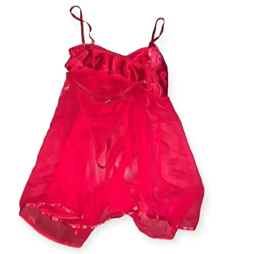 Vintage y2k early 2000s Deadstock heart embroidered lingerie set - Picture 2 of 6